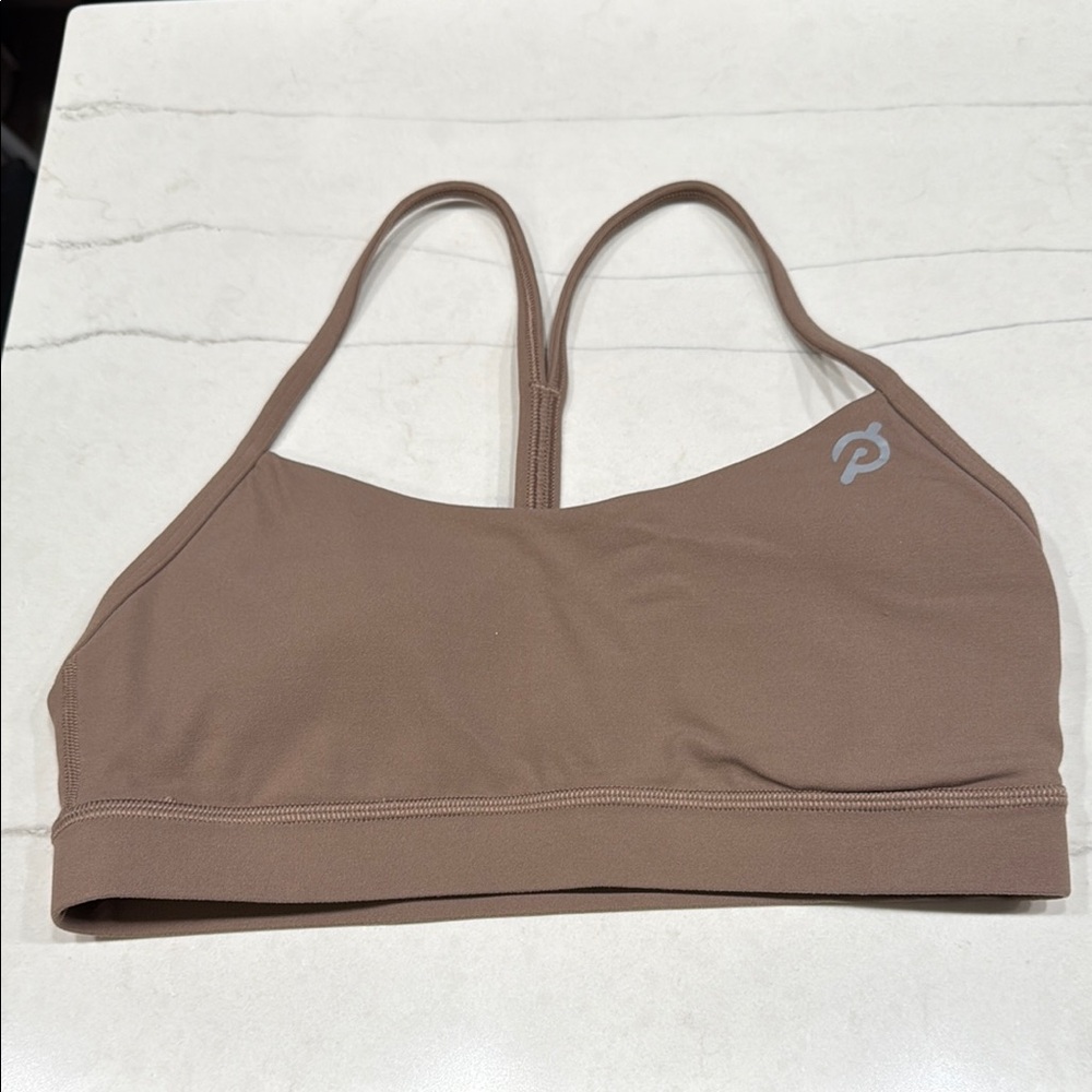 Peloton x Lululemon Y Flow Brown Taupe Taupetastic Sports Bra Size 6